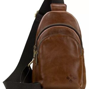 NWOT Patricia Nash Cognac Brown Leather Crossbody Bag